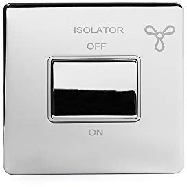 Soho Lighting Polished Chrome Fan Isolator Switch White Ins Screwless