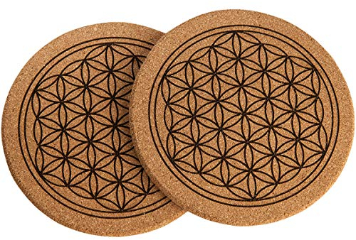 2er Set Untersetzer aus Kork · Korkuntersetzer · Untersetzer Blume des Lebens · Glasuntersetzer aus Kork · Getränkeuntersetzer · spirituelle Geschenke