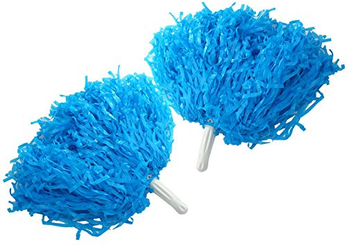 Keenso Pompons Cheerleading, 8 Farben, für Mädchen, speziell für den Tanz im Kindergarten, Zubehör für Cheer, Poms, Aktivitäten für Kinder, Stil rechter Griff (Blau), 2 Stück