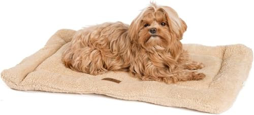 JAMAXX Selbstwärmende Thermo Hunde-Decke, Thermal Wärmematte, Fleece Kissen,Innovative Wärmedecke Hundematte Katzendecke (M) Sand