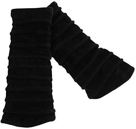 Kunst und Magie Samt Armstulpen Stulpen Handwärmer Handschuhe, Farbe:Black/Schwarz