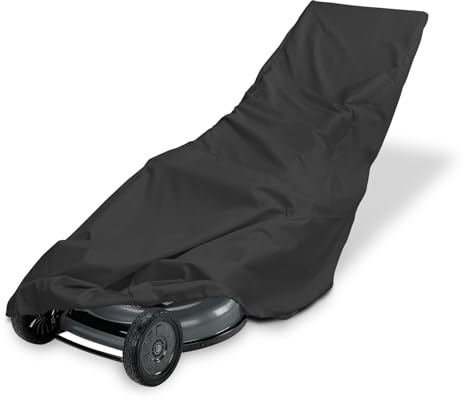 Porch Shield Lawn Mower Cover, Lawnmower Storage, Water Resistant, Universal Fitting, Full Protection Up to 22 Inches Wide (Black)…