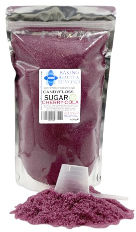 Baking Beauty and Beyond Premium Candy Floss Sugar 400g - Cherry-Cola Flavour