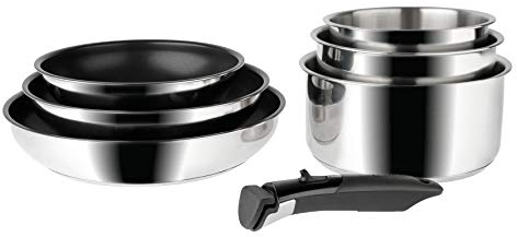 SITRAM - 713515 - Batterie de 7 pièces Sitramovible Arpège en inox - revêtement anti-adhérent - Tous feux DONT induction