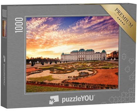 puzzleYOU: Puzzle 1000 Teile „Belvedere, Wien, Blick auf das Obere Schloss und den königlichen Garten“ – aus der Puzzle-Kollektion Österreich