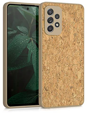 kwmobile Hülle kompatibel mit Samsung Galaxy A52 / A52 5G / A52s 5G - Kork Handyhülle Cover - Schutzhülle TPU Case in Hellbraun