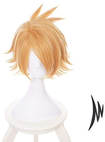 Cosplay Perücke Anime Kostüm mit kurzen orangen Perücken für Männer Halloween Familienparty