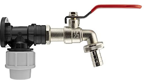 Garden Watering Standpipe, 20mm mdpe Pipe Back Plate with Lever tap with 1/2 Hose Barb