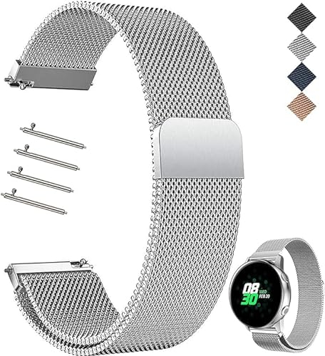 Edelstahl-Mesh Uhrenarmband Armband [14-24mm] für Smartwatches | Magnetverschluss & Werkzeugfreie Anpassung | Premium Metallgitter-Design | Wasserdicht & Atmungsaktiv | Unisex Business/Sport/Outdoor