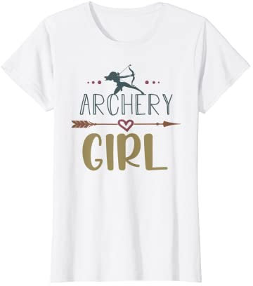 Damen Archery Girl Bogenschützer Bogenpfeil Zielscheibe Jäger T-Shirt