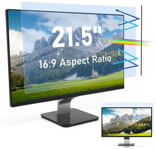SOPPY 21.5 inch Computer Anti Blue Light Screen Protector for 16:9 Widescreen Display, Anti UV and Blue Light Screen Filter for Samsung/Dell/Lenovo/HP/Acer/ASUS Monitors (21.5,16:9)