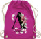 Turnbeutel Rucksack - Buchstabe anpassbar mit Name I Geschenk Initialen - Unisize - Fuchsia - jga beutel blumen stoffbeutel schule personalisierte buchstaben a turnsack kita tasche