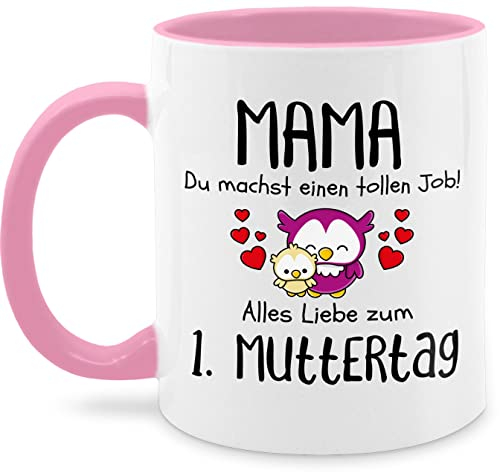 Tasse Tassen 325ml - Mama du machst einen tollen Job 1. Muttertag I Erstes Muttertagsgeschenk I - 325 ml - Rosa - erster geschenk muttertagsgeschenke muttertagsgeschen 1ste teetasse 1