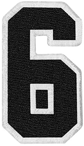 Sechs Taktische Zahlen Bestickter Aufnäher mit Haken- und Flauschbänder
