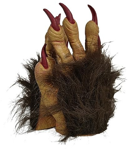 IBLUELOVER Halloween Handschuhe Wolf Bär Pfote Werwolf Kostüm Horror Party Deko mit Plüschhaar Tier Monster Cosplay Requisiten Musical Karneval Fasching Zubehör für Maskerade Make Up Spukhaus