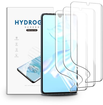 nvskvd Hydrogel Folie für Huawei P30, 3 Stück Schutzfolie Klar HD Weich TPU Displayschutzfolie Fingerabdruck-ID Unterstützen