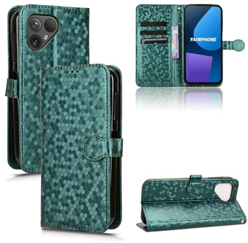 RonRun Handyhülle für Fairphone 5 Hülle Flip Wallet Handyhülle PU Leder Tasche Case Kartenfach Klappen Ständer Stoßfest Schutzhülle Kompatibel mit Fairphone 5 - Grün