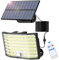 MinPea Solarlampen für Außen mit Bewegungsmelder, 1 Stück 226 LED Solarleuchten, 3 Modi Solar Strahler IP65 Wasserdichte, 180° Beleuchtungswinkel Solar Wandleuchte für Garten mit 5m Kabel, Kaltweiß