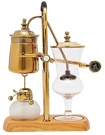 Kaichenyt Royal Luxury Cafetière sous vide avec couvercle et base en bois naturel D34