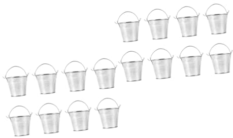 YARNOW 16 Pcs 8pcs Flower Pot Small Metal Buckets Mini Pots for Fries Tin Bucket for Crisps Blue Candy French Fries Bucket Chips Road Signs for Kids Baskets Wedding Iron Child Bulk Kettle