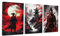 CCWACPP 3 teiliges Samurai Wanddekor Japan Leinwanddruck Krieger Figurenbilder Bushido Poster japanische Kultur Thema Kunstwerk gerahmt (D (30x40cmx3))