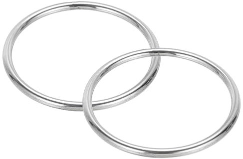 PATIKIL 3 Metallringe, 2 Stück 304 Edelstahl O-Ring Schwere glatte Ringe für Makramee, DIY Handwerk, Hardware, Schlüsselanhänger, Gürtel, Hundeleine, 5mmx80mm