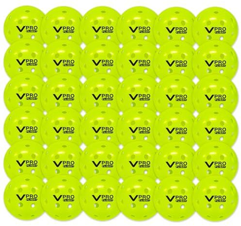 Vulcan VPRO Flight Outdoor Pickleball, offizieller Ball der PPA Tour, Hi-Vis Gelb, 36 Stück