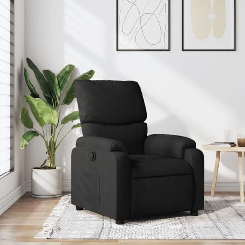 CIADAZ Relaxsessel Schwarz Stoff, Fernsehsessel, Kinosessel, Lesesessel, Tv Sessel, Ohrensessel, Armsessel, Seselstuhl Wohnzimmer - 373412