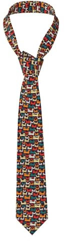 DNBCLEZK Katzen-Krawatte für Herren, Seidenkrawatte, personalisierter Druck, Hochzeit, formelle Geschäftsparty, Herrenkrawatte, Schwarz , Einheitsgröße