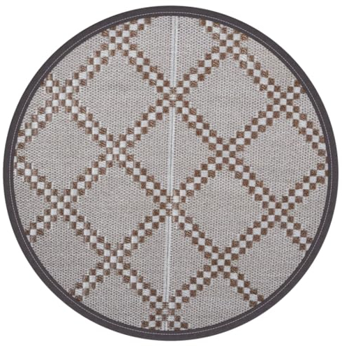 vidaXL Outdoor-Teppich Braun Ø200 cm PP