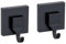 WENKO Vacuum-Loc® Wandhaken Quadro 2er Set, Bad-Haken aus Kunststoff, Befestigen ohne Bohren, Schwarz