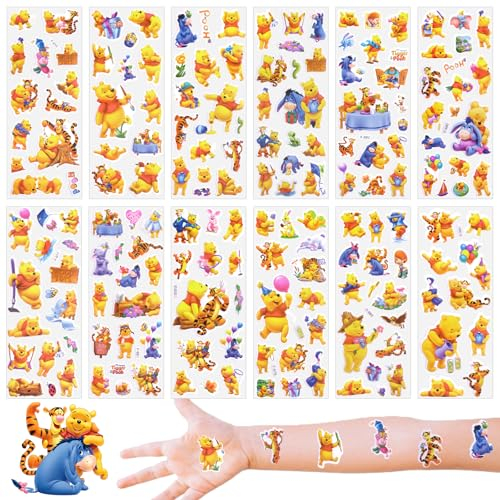 Puffy Aufkleber für Kinder, 12 Blätter 3D Kawaii Anime Sticker Wasserdicht Sticker Set für DIY Kunsthandwerk Fotoalbum Scrapbook Laptop Mädchen Party Kindergeburtstag Gastgeschenke 3 4 5 6 jährige