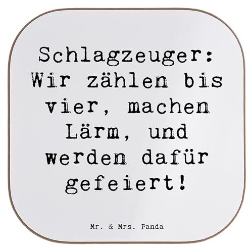 Mr. & Mrs. Panda Untersetzer für Gläser Spruch Schlagzeuger Stolz - Geschenk, Coaster, Band, Musik, Beats, Tassenuntersetzer, Ensemble, Musiker, gläseruntersetzer, Instrument, Tassen, Tischschoner