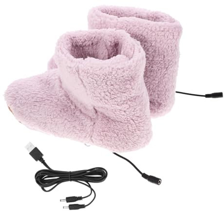 Healvian 1pair Usb Rechargeable Foot Warmer Shoes for Men and Women Plush Heated Slippers Fast Heating Technology for Cozy Feet Cold Days and Relaxation