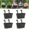 Cobenga 4 macetas Colgantes de Metal, Soporte para macetas Colgantes de Valla Negra, jardineras de balcón de 28 cm para barandilla, Cubo Colgante para Flores con Gancho Desmontable