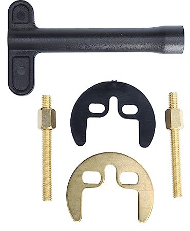 Hemobllo Wasserhahn Hufeisenstück Montagesatz Aus Metall Doppelloch Befestigung Werkzeug Poliert Einfache Installation Für Waschbecken Küche