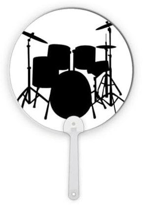 no/no Song Music Drum Kit Energy Plastic Round Handheld Fan Decorations Craft