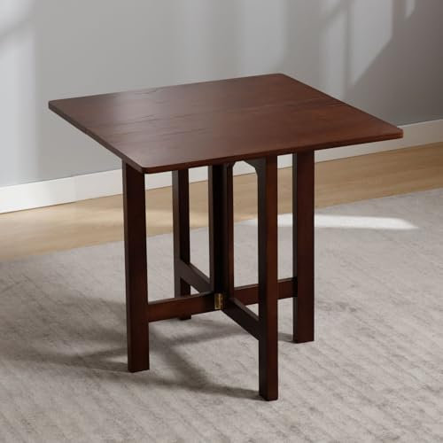chairus Esstisch Klapptisch Holz, platzsparender Küchentisch Esszimmertisch moderner Beistelltisch für Esszimmer Balkon 80x80 cm,Braun