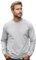 Men’s 100% Soft Organic Cotton Heather Grey Long Sleeve T-Shirt Crew Neck Casual Training Hiking Workout Athletic Tee (Heather Grey, XL)
