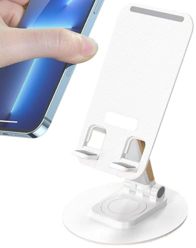 Telefonhalterung für den Schreibtisch: Verstellbare Telefonfeder, zusammenklappbare Handyhalterung für den Schreibtisch, zusammenklappbar, mit 360-Grad-Drehung, rutschfestes Babybett