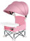 Baby Foldable High Chair, Removable Infant Travel Booster Seat, Toddlers Camping Dining Seat Inflatable Baby Chair, Travel Highchair with Tray & Canopy, Toddler Feeding Chairs (Pink, One Size)