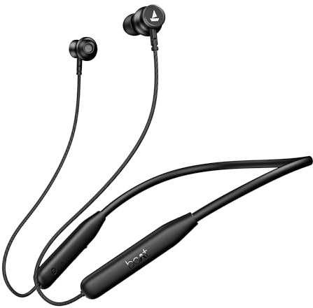boAt 2025 Launch Rockerz 113, 40H Battery, Dual Pair, Fast Charge, ENx Tech, Stream Ad Free Music via App Support, Magnetic Buds, Bluetooth Neckband, Wireless with Mic in Ear Earphones (Active Black)