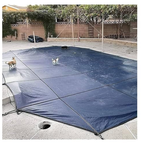 Copertura di sicurezza resistente per piscina interrata con ancore e kit di attrezzi, protezione durevole per pavimenti in legno, cemento e finitrici, uso invernale