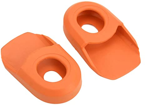 Segrehy Silikonfahrradkurbel Abdeckung Protektor Hochelastizität Haltbarer Kurbelarmarmärmel kratzfestes Zubehör für Straßenfahrräder 2pcs 6,8 x 4 cm (Orange)