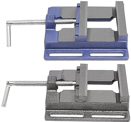 Maschinenschraubstock 5 Zoll Bohrschraubstock Fräsmaschinen Spannwerkzeug Säulen Tischständer Bohrschraubstock für den Modellbau zu Hause, in Professionellen Werkstätten (Blau)