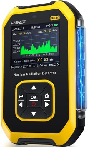 FNIRSI Geigerzähler Nuklearstrahlungsdetektor - Nukleare Strahlungsdosimeter mit LCD-Anzeige, Beta Gamma Röntgen Wiederaufladbare Radioaktiver Monitor Tester, 5 Umschaltbare Dosierungseinheiten