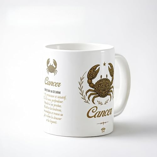 Callvin HOROSCUP – Version française – Mug Interactif Horoscope Quotidien | Tasse NFC | Cadeau Zodiaque – Cancer – Made in France
