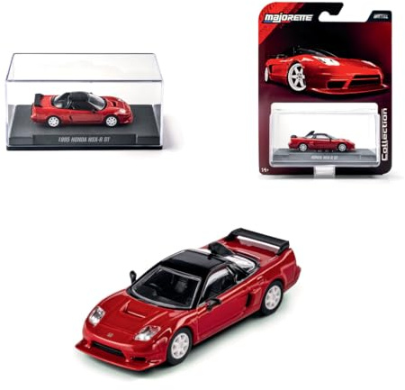 Majorette Collection 1995 Honda NSX-R GT, Red and Black Metal Car, 1:64 Scale, Rubber Wheels, Clear Headlights, Display with Screw, Special Collector 14 Years (8505001005)