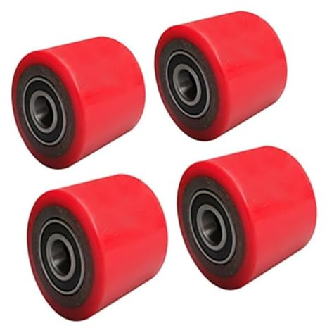 Rollensatz for Hubwagen, 4er-Set – 20 mm Bohrung, 80 mm Durchmesser, Polyurethan-PU-Räder (80 x 90 mm), Kugellager, Zubehör for manuelle Gabelstapler