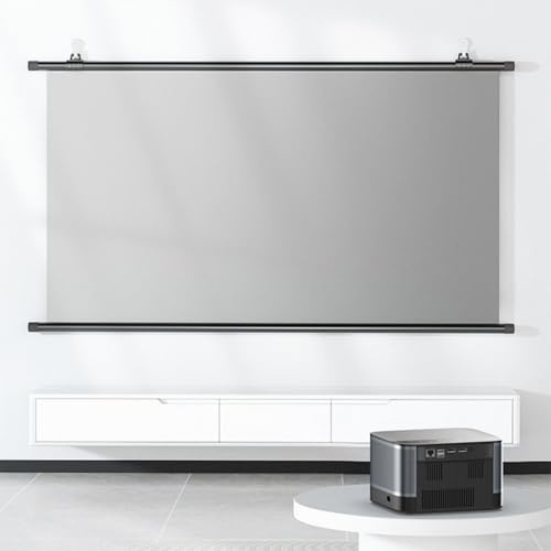 Stoolzfaid Telo Proiettore Avvolgibile,HD Telo Proiettore Anti Rughe,Doppia Faccia Telo per Proiettore,Non Facilmente Deformabile,per Casa Ufficio Eventi all`Aperto Teatro